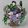 6.05 G. Beautiful Purple Amethyst Real 925 Sterling Silver Ring Size 6