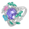 6.04 G. Beautiful Purple Amethyst Real 925 Sterling Silver Ring Size 8