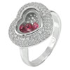 Fashion Jewelry 5.39 G. Real 925 Sterling Silver Design Heart Ring Size7 with CZ