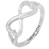 2.09 G. 925 Sterling Silver Infinity Design Ring Size 7 Engraving I love you