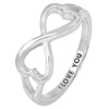 2.13 G. Good Real 925 Sterling Silver Infinity Ring Size 7 Engraving I love you