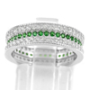 925 Sterling Silver Jewelry Ring Size 6 with Round Shape Green White CZ 4.05 G.