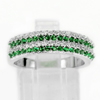 925 Sterling Silver Jewelry Ring Size 6 with Round Shape Green White CZ 3.52 G.