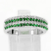 925 Sterling Silver Jewelry Ring Size 6 with Round Shape Green White CZ 3.53 G.