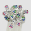 925 Sterling Silver Jewelry Ring Size 6 with Round Shape Multi-Color CZ 5.61 G.