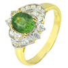 0.93 Ct. Natural Gemstone Green Apatite and White Zircon 14K Solid Gold Ring