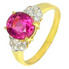 1.75 Ct. Natural Gemstone Tourmaline and Diamond 14K Solid Gold Ring Size 6.5