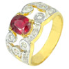 1.50 Ct. Natural Gemstone Blood Red Ruby and Diamond 14K Solid Gold Ring
