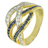 0.71 Ct. Natural Gemstone Sapphire and White Diamond 14K Solid Gold Ring Size6.5