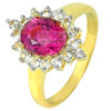 14K Solid Gold Ring Jewelry 1.66 Ct. Natural Pink Tourmaline and White Sapphire