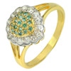 0.52 Ct. Natural Blue Green and White Diamond 14K Solid Gold Ring Jewelry