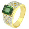 2.80 Ct. Natural Gemstone Green Tourmaline and Diamond 14K Solid Gold Ring