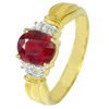 1.66 Ct. Natural Gemstone Red Ruby and Diamond 14K Solid Gold Ring