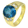 4.78 Ct. Natural Gemstone London Blue and White Sapphire 14K Solid Gold Ring