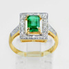 1.16 Ct. Natural Green Emerald & Diamond 18K Solid Gold Ring Sz 7 1.16 Ct. Natural Green Emerald & Diamond 18K Solid Gold Ring Sz 7