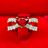 2.03 Ct. Natural Red Songea Sapphire and Diamond 18K Solid Gold Ring Size 6