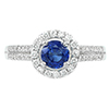 Natural Blue Sapphire 0.74 Ct. and Diamond 0.32 Ct. 18K White Gold Ring Jewelry Size 6