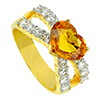 2.53 Ct. Heart Natural Yellow Sapphire with White Diamond 18K Solid Gold Ring 6