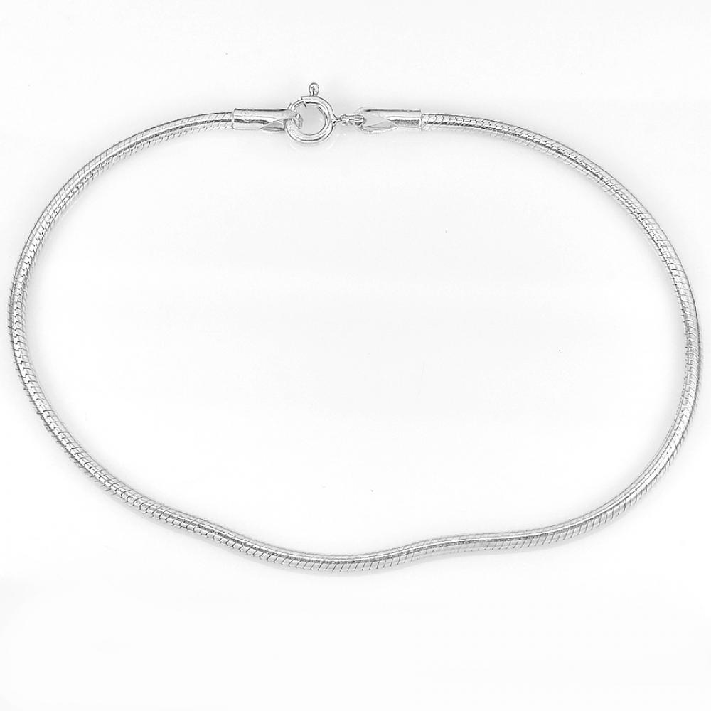 Beautiful 4.66 G. Real 925 Sterling Silver Jewelry Bracelet Length 7 Inch.