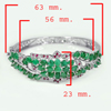 20.00 G. Natural Emerald Ruby 925 Sterling Silver Bracelet Size 63 x 56 x 23 Mm.