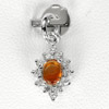 0.76 G. Natural Orange Songea Sapphire Sterling Silver Pendant