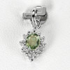 Green Songea Sapphire Real 925 Sterling Silver Pendant 0.77 G. Natural Gem