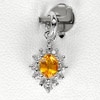 0.79 G. Natural Orange Songea Sapphire Sterling Silver Pendant
