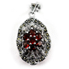8.83 G. Natural Orangish Red Rhodolite Garnet Real 925 Sterling Silver Pendant