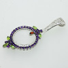 Charming Amethyst and Peridot Gems Magnifying Glass Sterling 925 Silver Jewelry