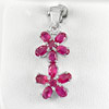 4.04 G. Natural Gemstone Purplish Pink Ruby Real 925 Sterling Silver Pendant