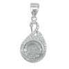2.59 G. Good White CZ Round Shape Real 925 Sterling Silver Fine Jewelry Pendant