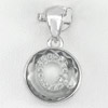 2.48 G. Fashion Pendant Jewelry Letter Q Real 925 Sterling Silver with White CZ