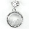 Alluring 3.48 G. Real 925 Sterling Silver Jewelry Pendant with Round White CZ