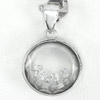 Delightful 3.08 G. Real 925 Sterling Silver Jewelry Pendant with Round White CZ