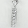 2.21 G. Real 925 Sterling Silver Jewelry Pendant with Round White CZ Good