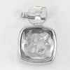 2.19 G. Round Cz White Good Looking Real 925 Sterling Silver Jewelry Pendant