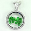 5.04 G. Real 925 Sterling Silver Jewelry Pendant Good with Cz Green
