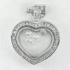 4.51 G. Real 925 Sterling Silver Jewelry Heart Pendant Nice with Cz White
