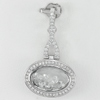 Lovely 4.08 G. Real 925 Sterling Silver Jewelry Pendant with Round White CZ