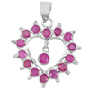 0.66 G. Real 925 Sterling Silver Jewelry Pendant Good Natural Gemstone Red Ruby