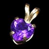 Christmas Gift Natural Amethyst 10K Solid Gold Pendant