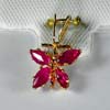 10K Solid Gold Pendant Jewelry with Natural Purplish Pink Ruby Gemstone