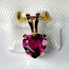 Natural Rhodolite Garnet 10K Gold Jewelry Heart Pendant