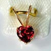 Natural Reddish Orange Garnet 10K Gold Jewelry Pendant