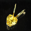 10k Solid Gold Pendant Jewelry with 0.30 Ct. Heart Shape Natural Citrine