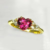 2.23 Ct. Natural Gemstone Tourmaline & Diamond 18K Solid Gold Ring