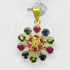 1.18 Ct. Natural Ruby And Sapphire 18k Gold Jewelry Pendant
