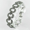 27.65 G. Wonderful Round Black Marcasite 925 Silver Jewelry Bracelet 7.5 Inch