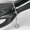 4.43 G. Fashion Style Nickel Rhodium Plated Pendant Bracelet Length 6-8 Inch.