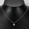 2.53 G. Fashion Style Heart Nickel Rhodium Plated Necklace Length 16 Inch.